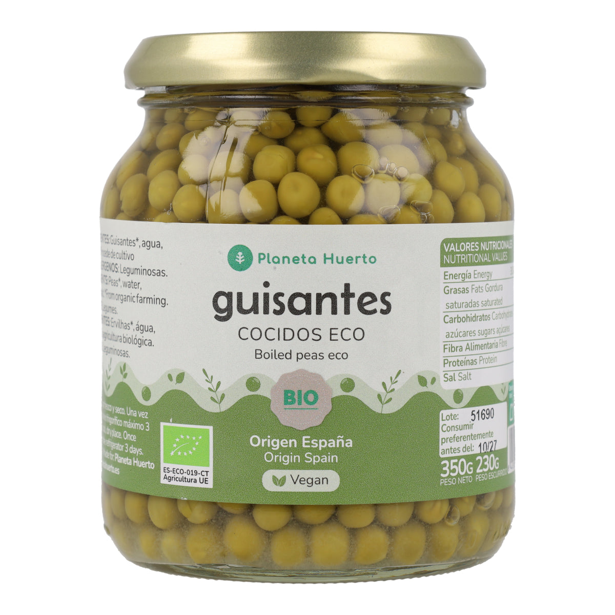 Guisantes ECO Planeta Huerto 320 g