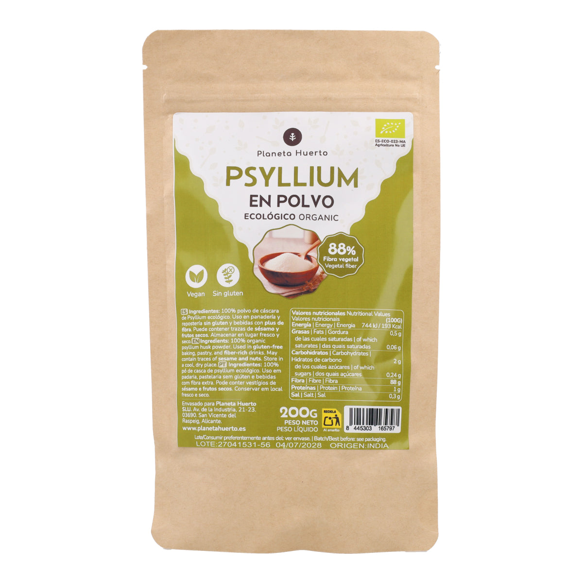 Psyllium en polvo Eco Planeta Huerto 200 g