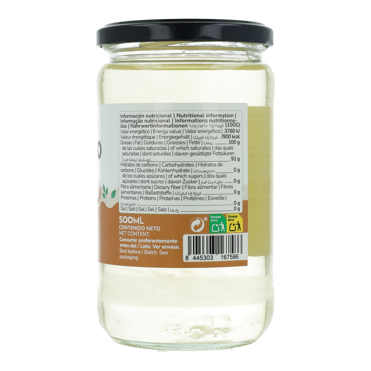 Pack 2x Aceite de coco desodorizado ECO Planeta Huerto 500 ml