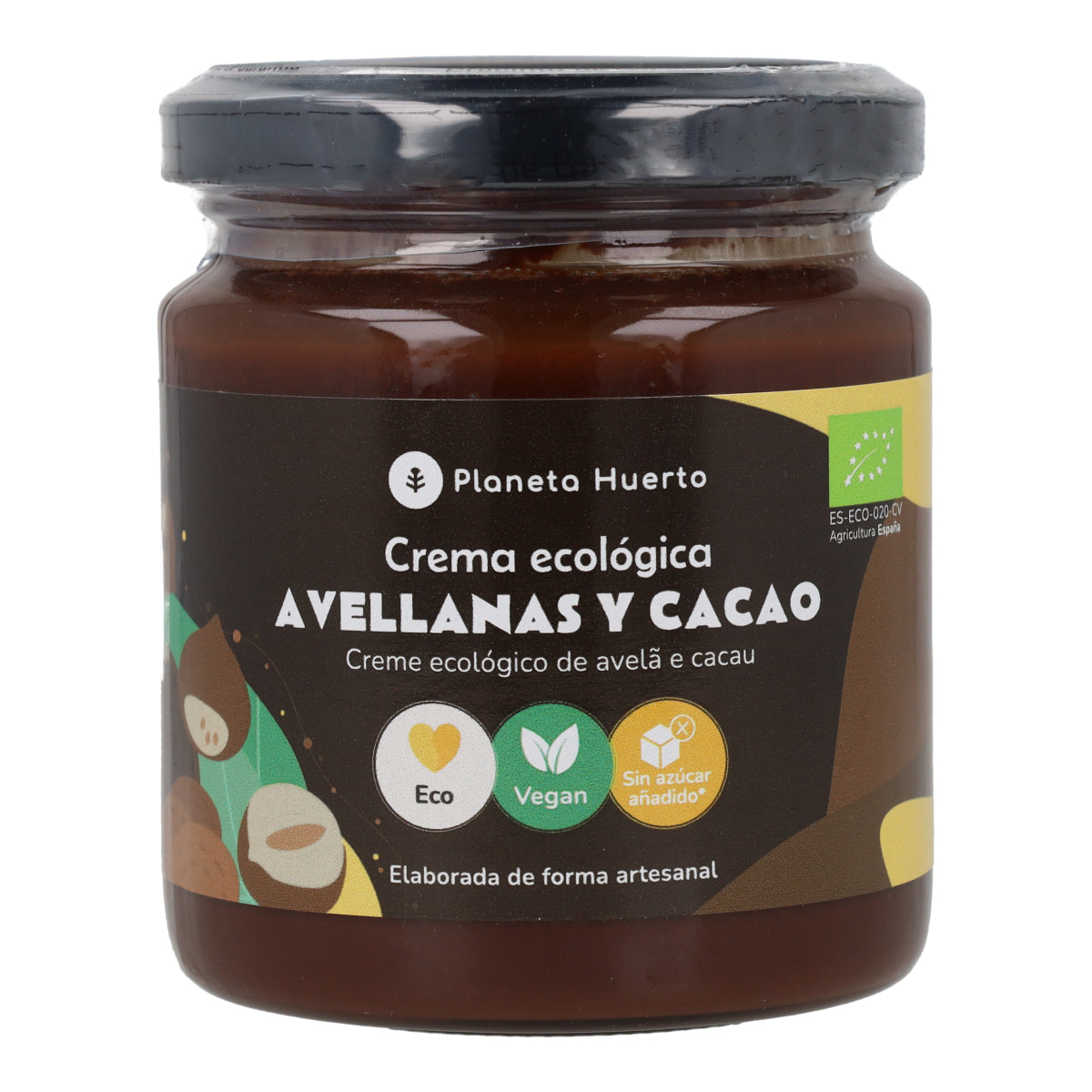 Crema de avellanas y cacao sin azúcares añadidos ECO Planeta Huerto 230 g