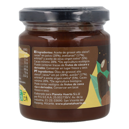 Crema de avellanas y cacao sin azúcares añadidos ECO Planeta Huerto 230 g
