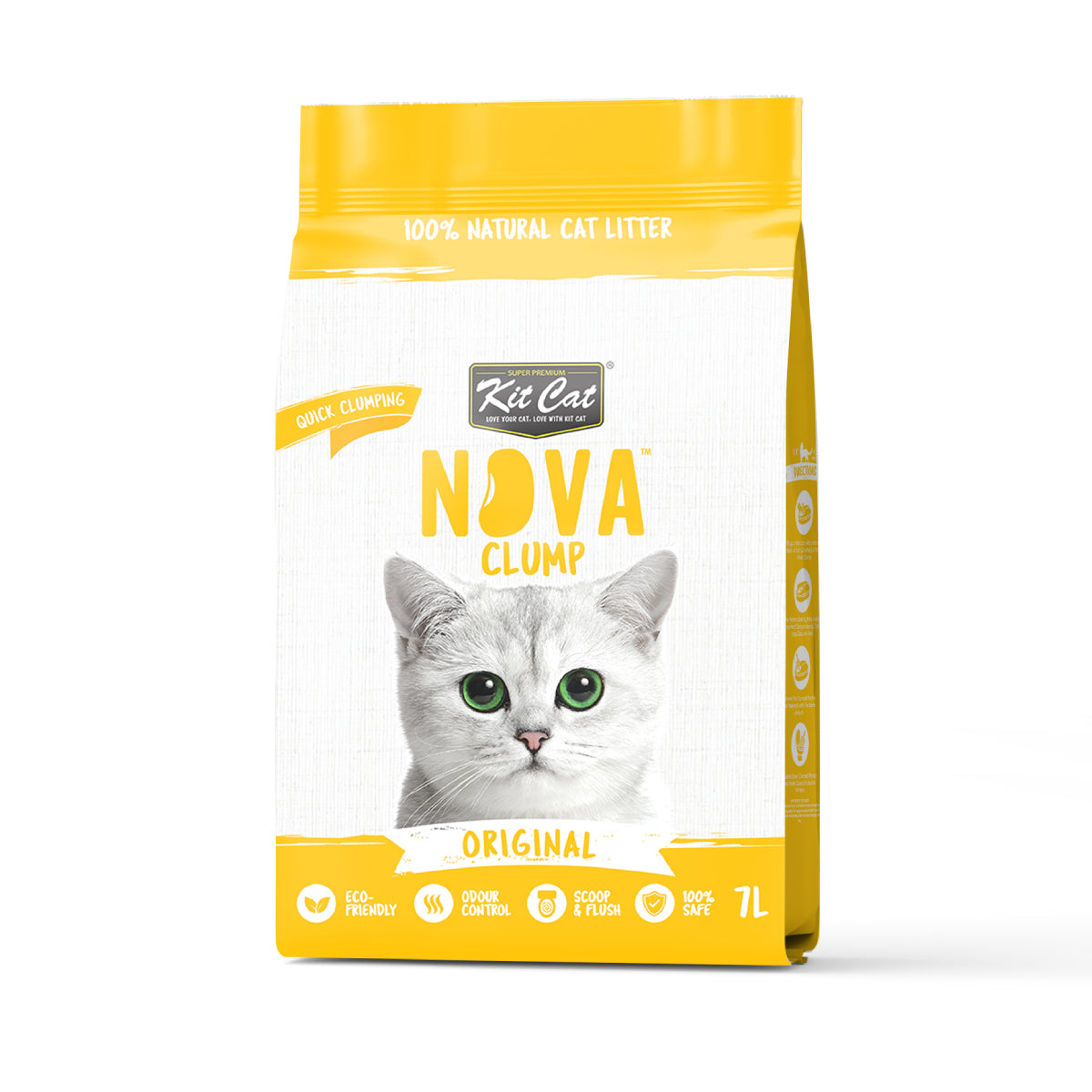 Pack 12 Kit Cat Arena Eco Nova Clump - Original 7 L Arena para gatos - Sin Aroma Añadido