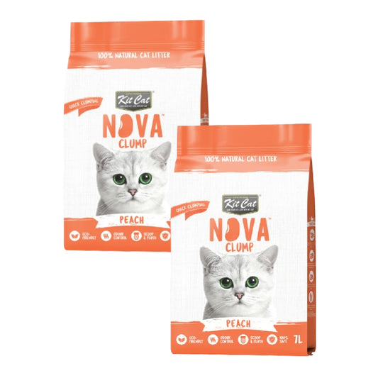 Pack 2x Kit Cat Arena Eco Nova Pack Ahorro - Peach 7 L Arena para gatos