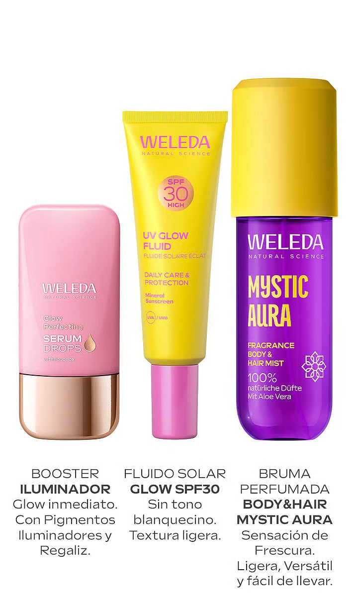COCKTAIL RITUAL 2026 (Bruma Mystic Aura + Booster Iluminador + Fluido Solar Glow SPF30)