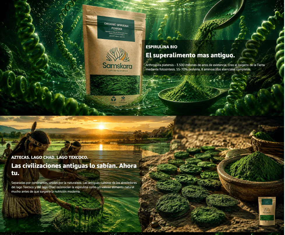 Espirulina En Polvo Bio - 250g | Superalimento Ecológico Vegano Para Batidos, Smoothies Y Zumos, Sin Azúcares Añadidos_2