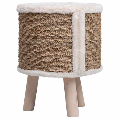 Casa Para Gatos Con Patas De Madera 41 Cm Hierba Marina_4