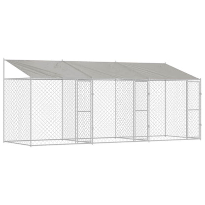 Jaula Para Perro Con Techo Plateado 600 X 200 X 256 Cm_0