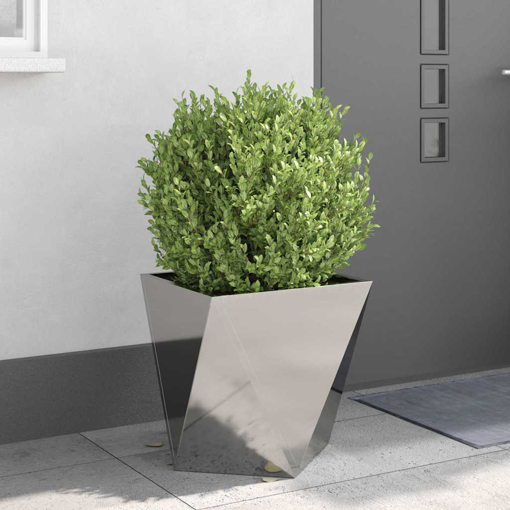 Jardinera 2 Pcs Plateado 50 X 50 X 50 Cm Acero Inoxidable_3