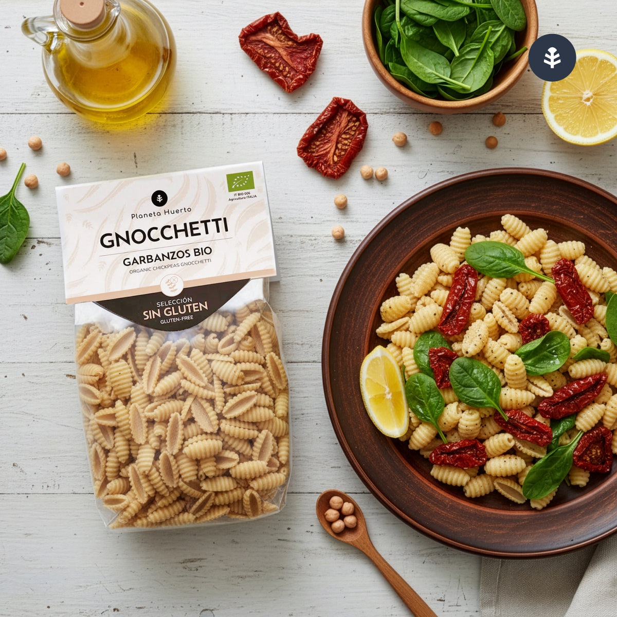 Gnocchetti de garbanzos ECO sin gluten Planeta Huerto 250 g