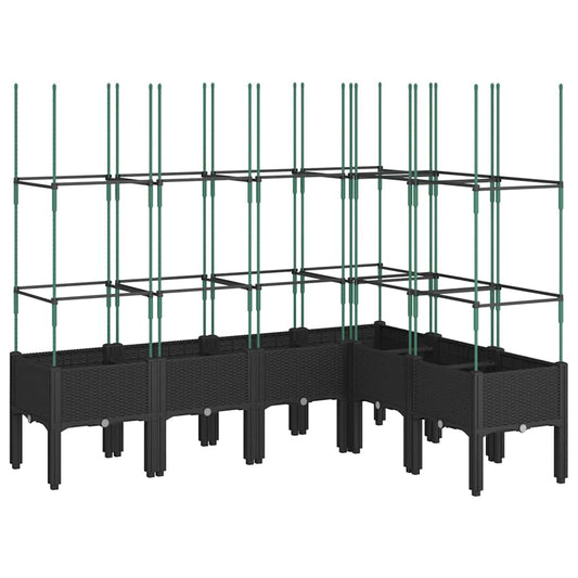 Jardinera Con Enrejado Pp Negro 160x120x142,5 Cm_0