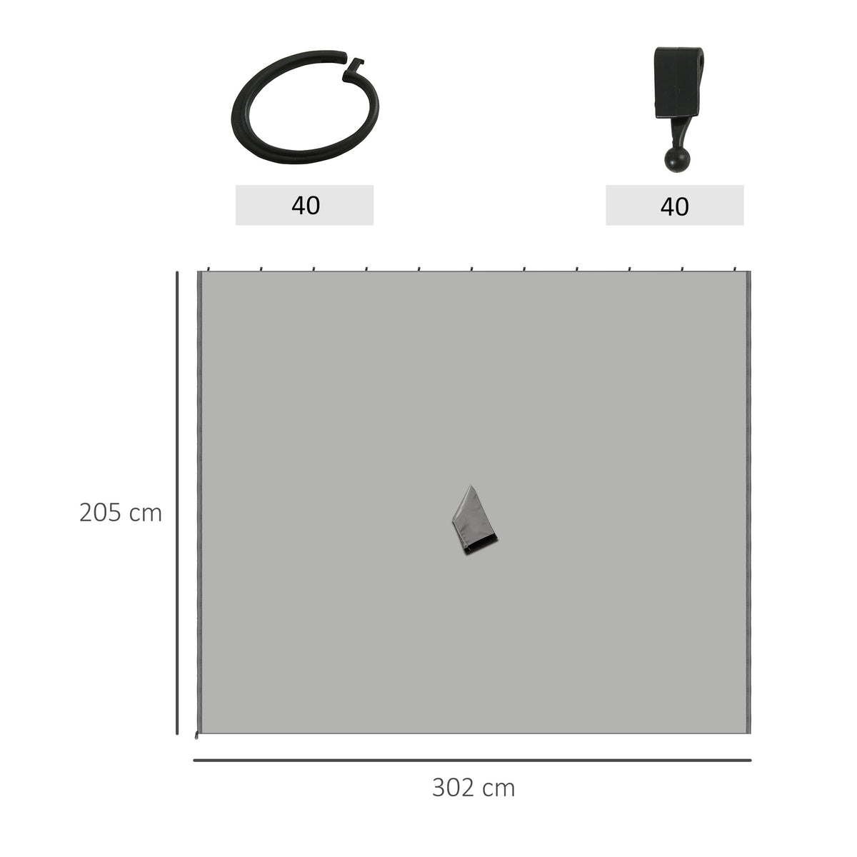Outsunny 4 Paredes Laterales Para Cenador 3x2 M Sin Ventanas Gris Claro_2