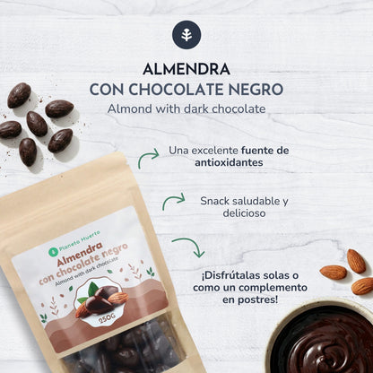 Almendra con chocolate negro Planeta Huerto 250 g