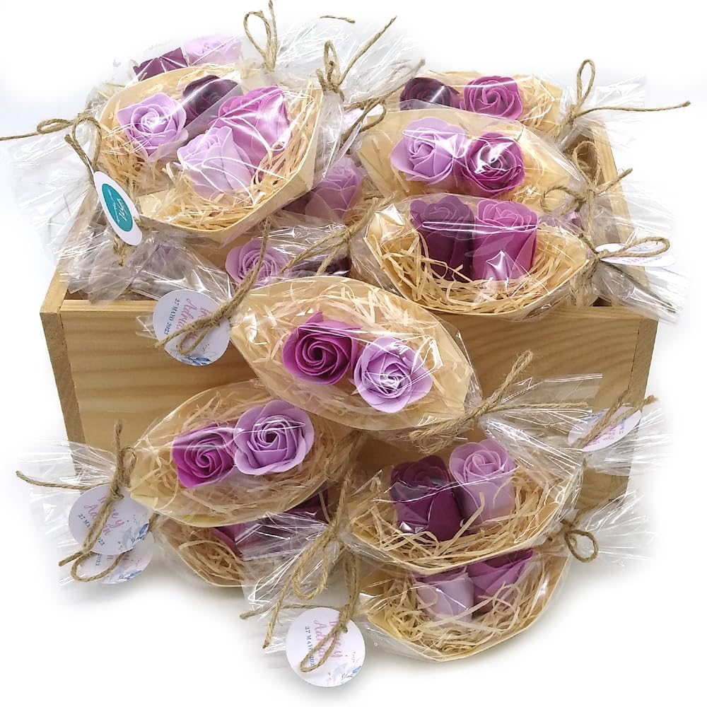 100 Barcas Con Flores Para Regalo Invitados (lavanda). Rosas De Jabón Para Baño Aromático. Detalle Original Para Eventos_0