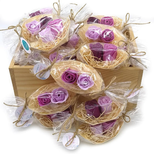 100 Barcas Con Flores Para Regalo Invitados (lavanda). Rosas De Jabón Para Baño Aromático. Detalle Original Para Eventos_0