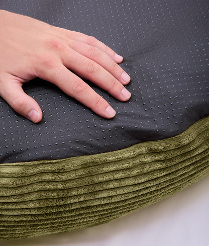 Cafide Cama Donut Para Perro Con Tejido De Pana Verde. Modelo Nuba. Talla S (60x60x15 Cm)_3