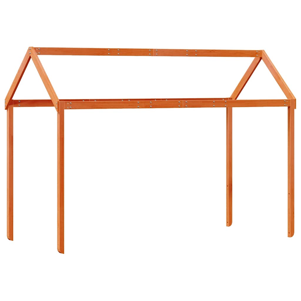 Techo De Cama Infantil Madera Maciza Marrón 207x80,5x151,5 Cm_5