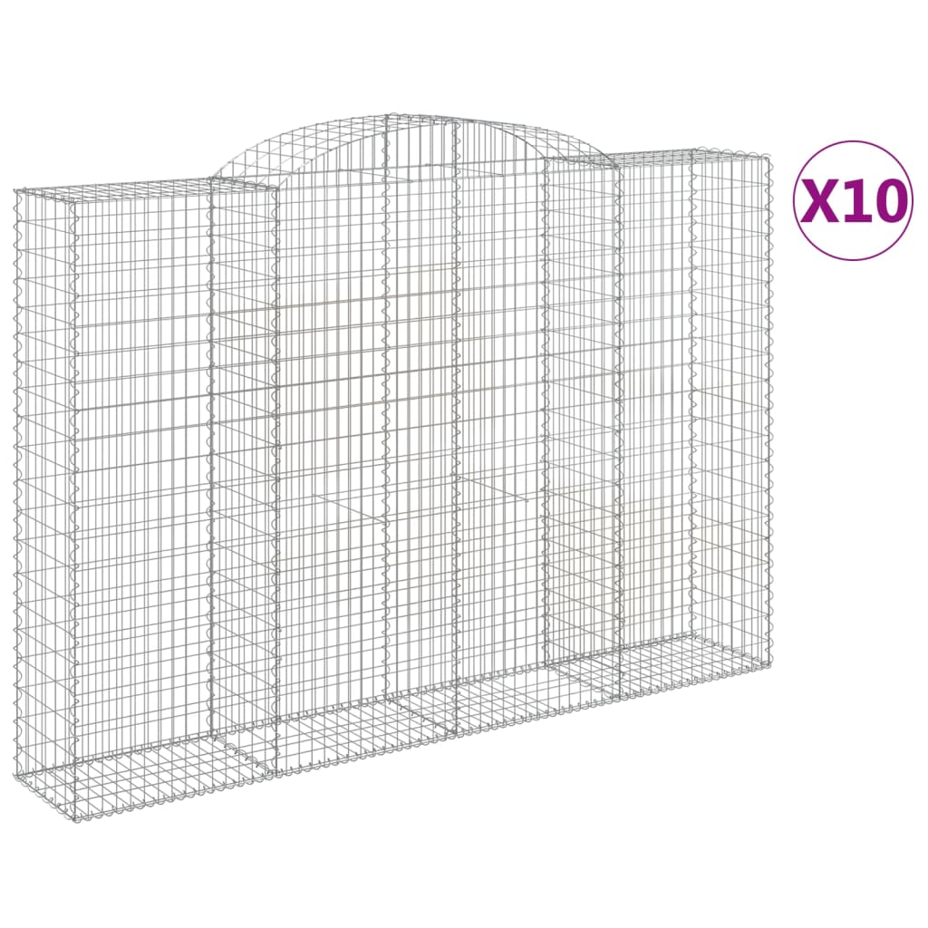 Cestas De Gaviones 10 Uds Forma De Arco Hierro 300x50x200/220cm_0