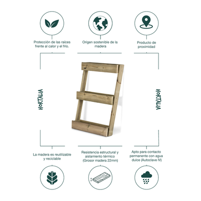 Jardinera Vertical Stand Line Floor 3B Madera Tratada Exterior Hortalia_5