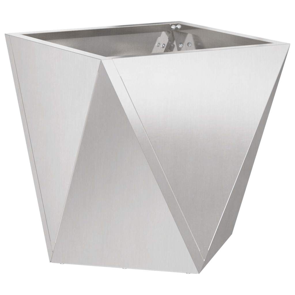 Jardinera 2 Pcs Plateado 40 X 40 X 40 Cm Acero Inoxidable_4