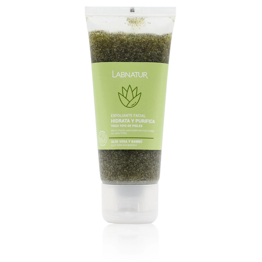 Exfoliante Facial de Aloe Vera y Bambú Labnatur 100 ml | Gránulos de Coco | Limpieza Purificante y Frescor | Vegano_0