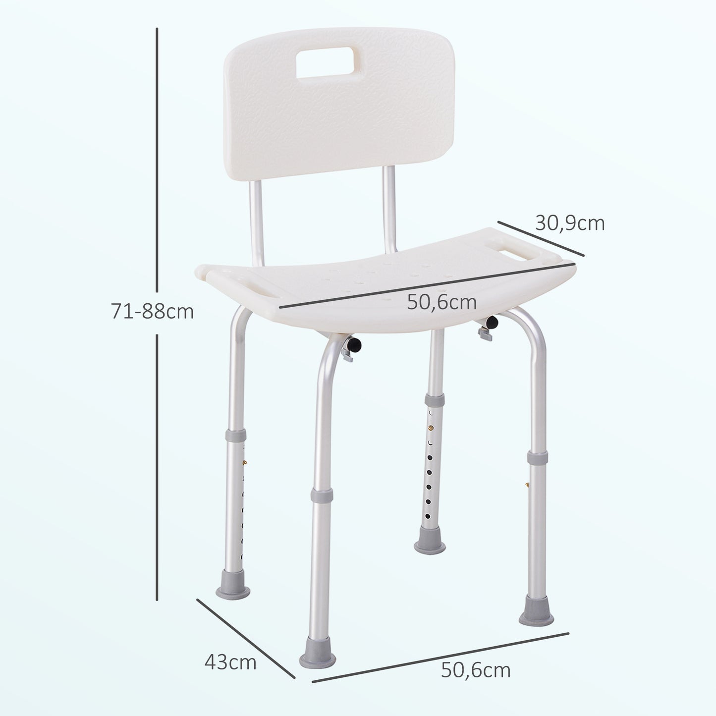 Homcom Silla Ducha Personas Mayores Con Respaldo Altura Regulable En 8 Niveles_1