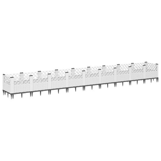 Jardinera Con Clavijas Pp Blanco 363,5x43,5x43,5 Cm_0