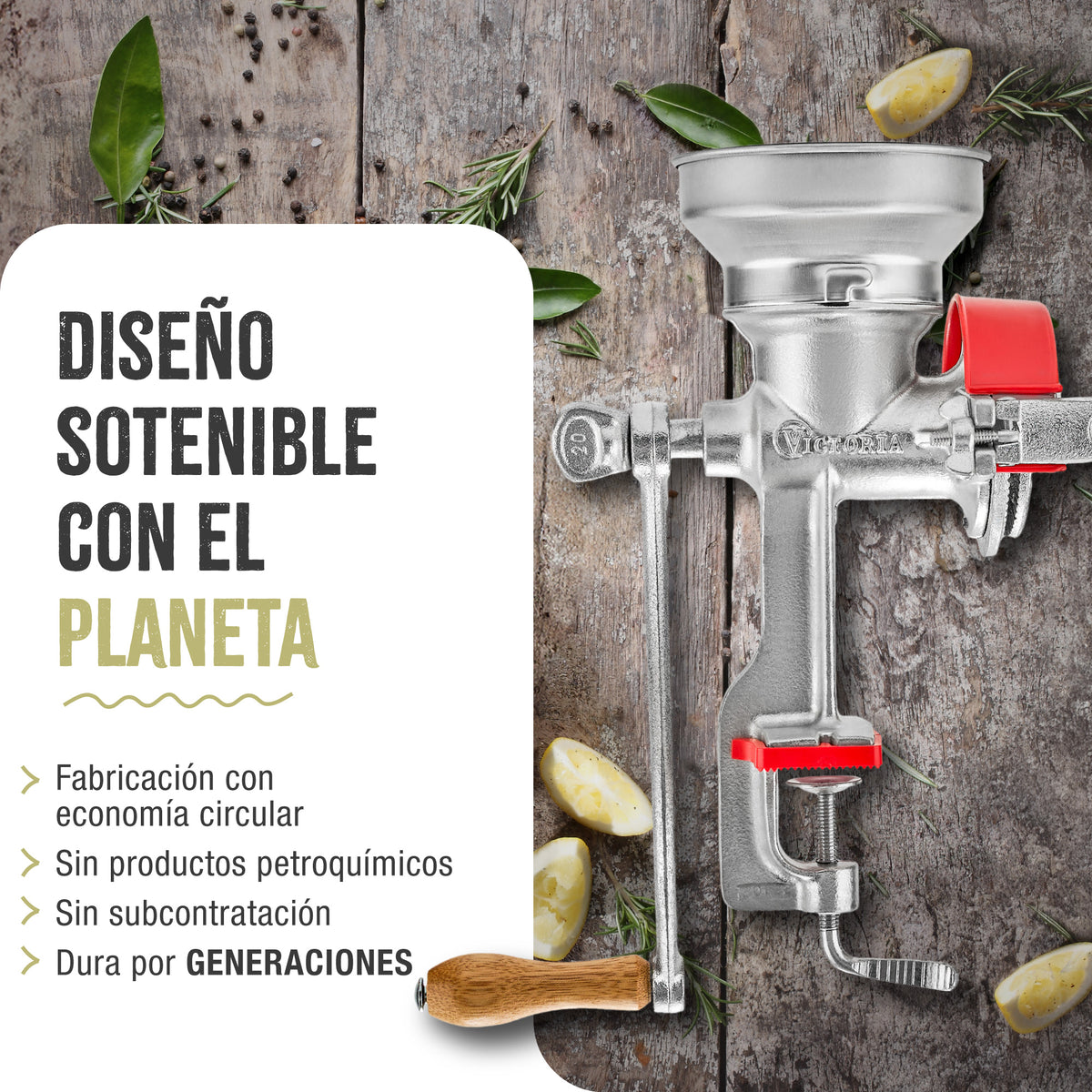 Victoria Molino Cereales Manual Hierro Fundido Para Moler Café, Maíz, Semillas, Grosor Ajustable, 30018, Cromado_5