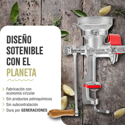 Victoria Molino Cereales Manual Hierro Fundido Para Moler Café, Maíz, Semillas, Grosor Ajustable, 30018, Cromado_5