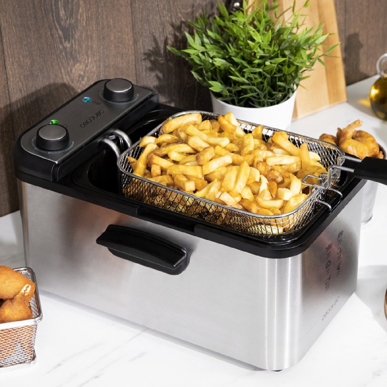 Freidora Eléctrica Cleanfry Infinity 3000 De Acero Inoxidable, 3 Litros De Capacidad De Aceite, Filtro Oilcleaner, 2400 W, Temporizador De 30 Minuto_2