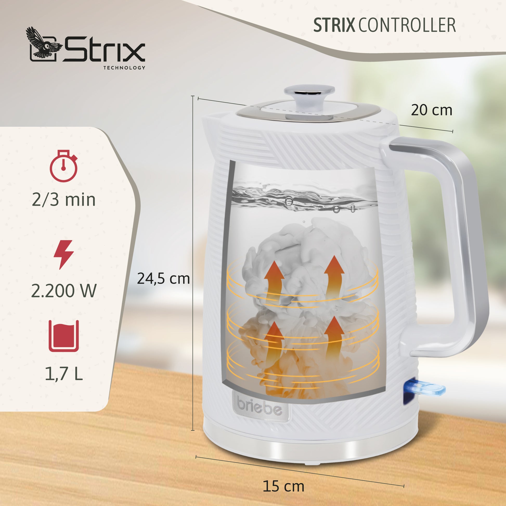 Briebe Elegance Set Tostadora Pan 2 Rebanadas + Hervidor Agua Eléctrico Inalámbrico + Batidora De Mano_2