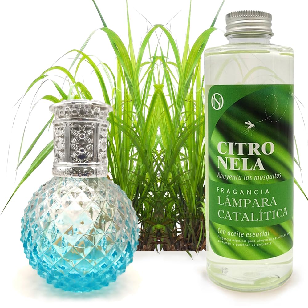 Lámpara Catalítica Blue Diamonds + Aroma Citronela 500ml - Elimina Malos Olores, Impurezas Y Perfuma_0