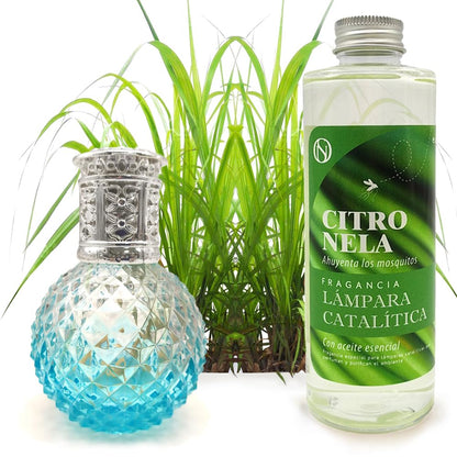 Lámpara Catalítica Blue Diamonds + Aroma Citronela 500ml - Elimina Malos Olores, Impurezas Y Perfuma_0