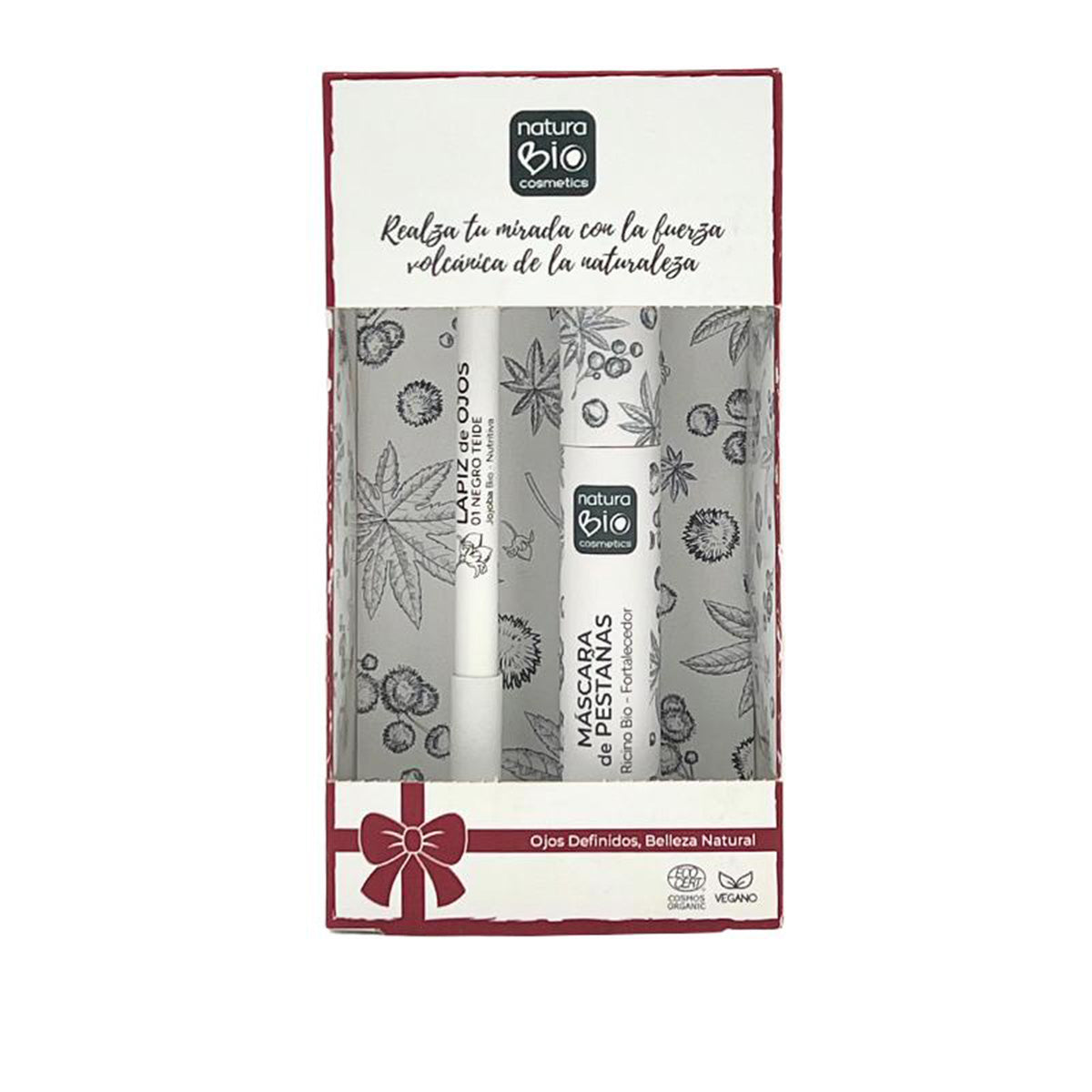 Caja Regalo Duo Maquillaje Ojos NaturaBIo Cosmetics, Lápiz de Ojos Negro + Máscara de Pestañas Negro Volumen, Natubio Cosmetics