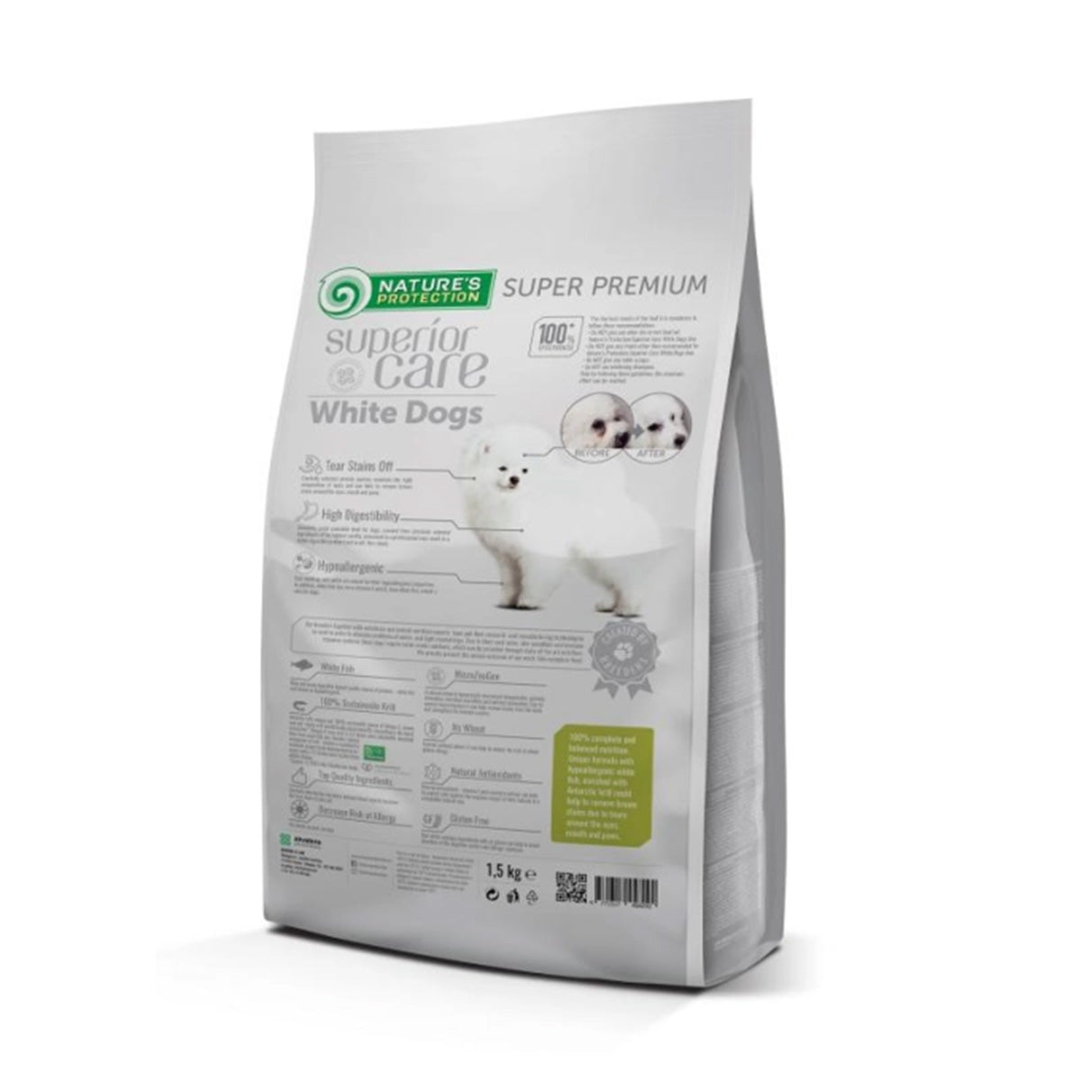 Nature's Protection White Dog Pienso grain free Pescado cachorro razas pequeñas 1,5 Kg