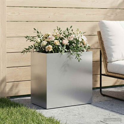 Macetero De Jardín Plateado 50 X 30 X 50 Cm Acero Galvanizado_1