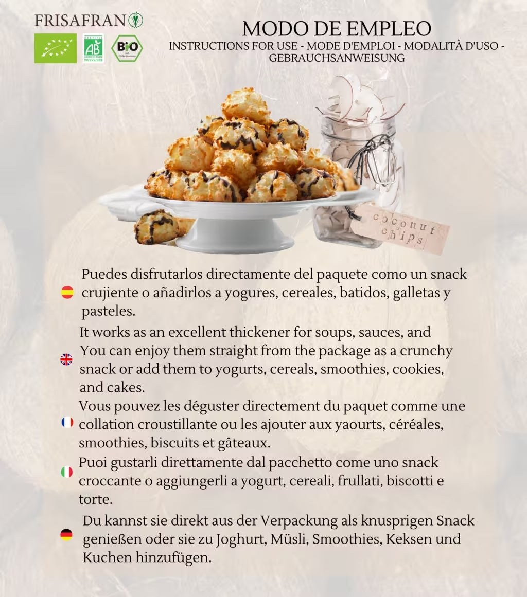 Chips De Coco Ecológicos | Deshidratados | Frisafran 500 G_3