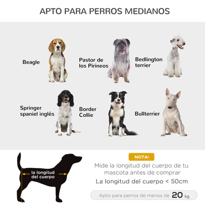 Pawhut Cama Elevada Perros Con Malla Transpirable Tela Oxford 76x61x18 Cm Marrón_5