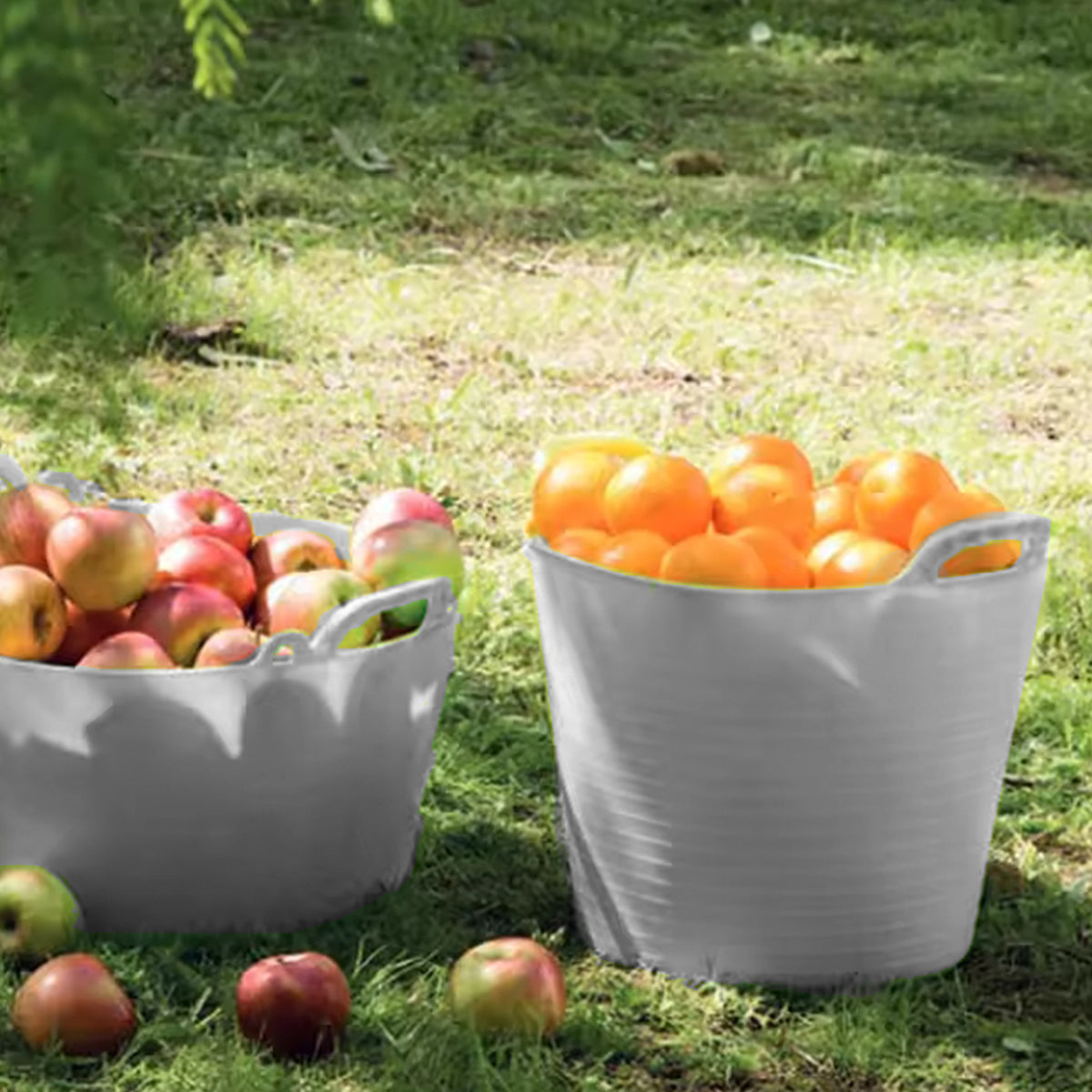 Pack 5 Capazo De Plástico Flexible Para Uso Alimentario. Asa Reforzada (blanco, 42l). Sin Bpas. Restaurantes, Vendimia_5