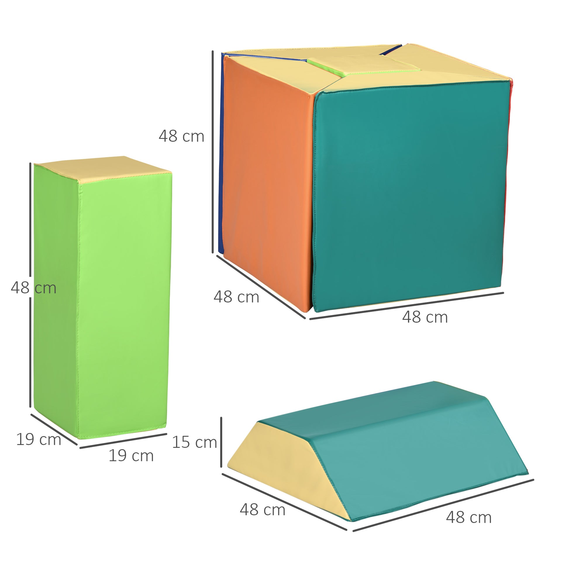 Homcom Juego De 5 Bloques De Espuma Para Niños De 12-36 Meses 48x19x48 Cm_2