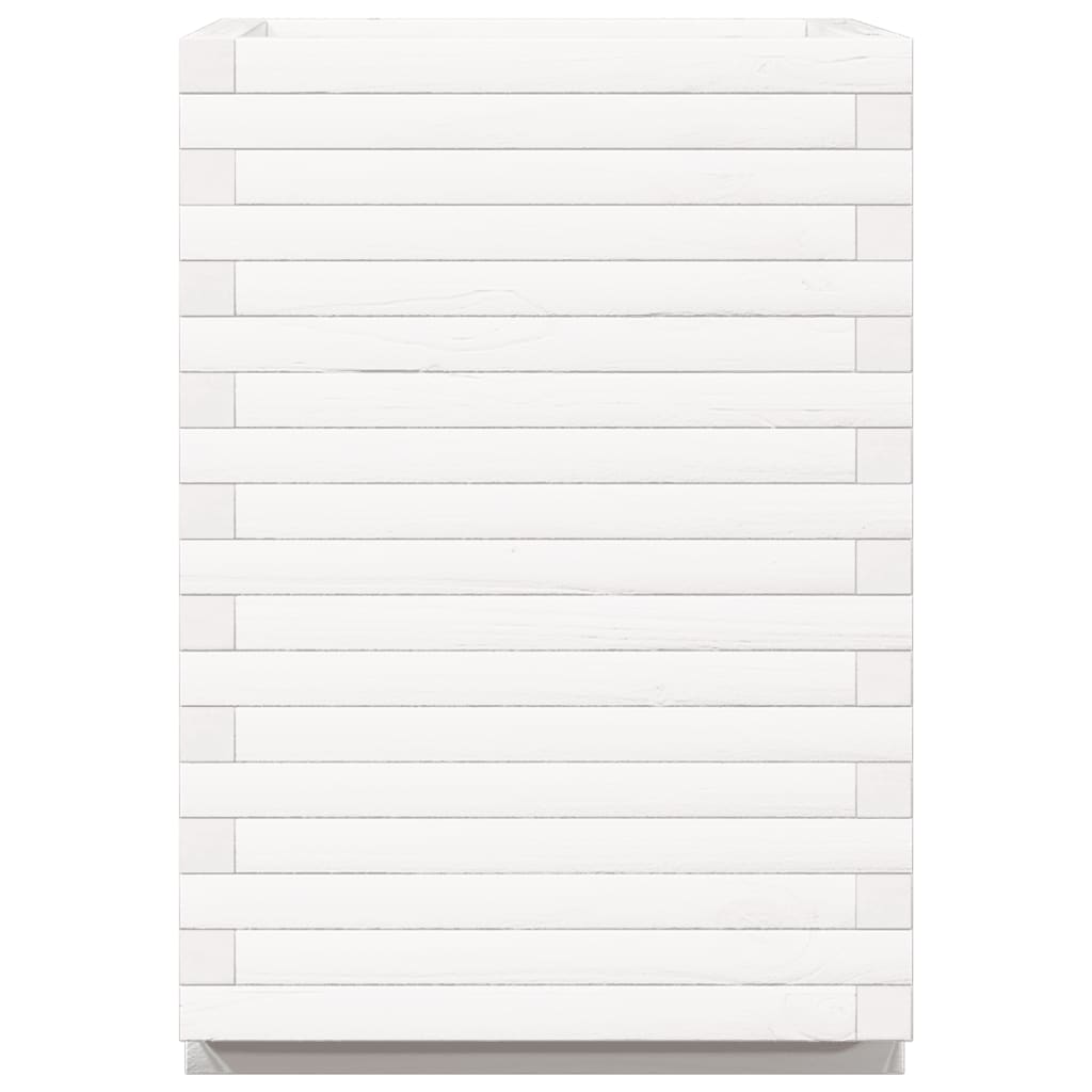 Jardinera Madera Maciza De Pino Blanco 50x50x72 Cm_5