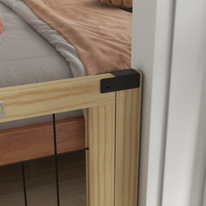 Pawhut Barrera Para Perros Extensible De Madera 112-159x44x70 Cm Natural_3
