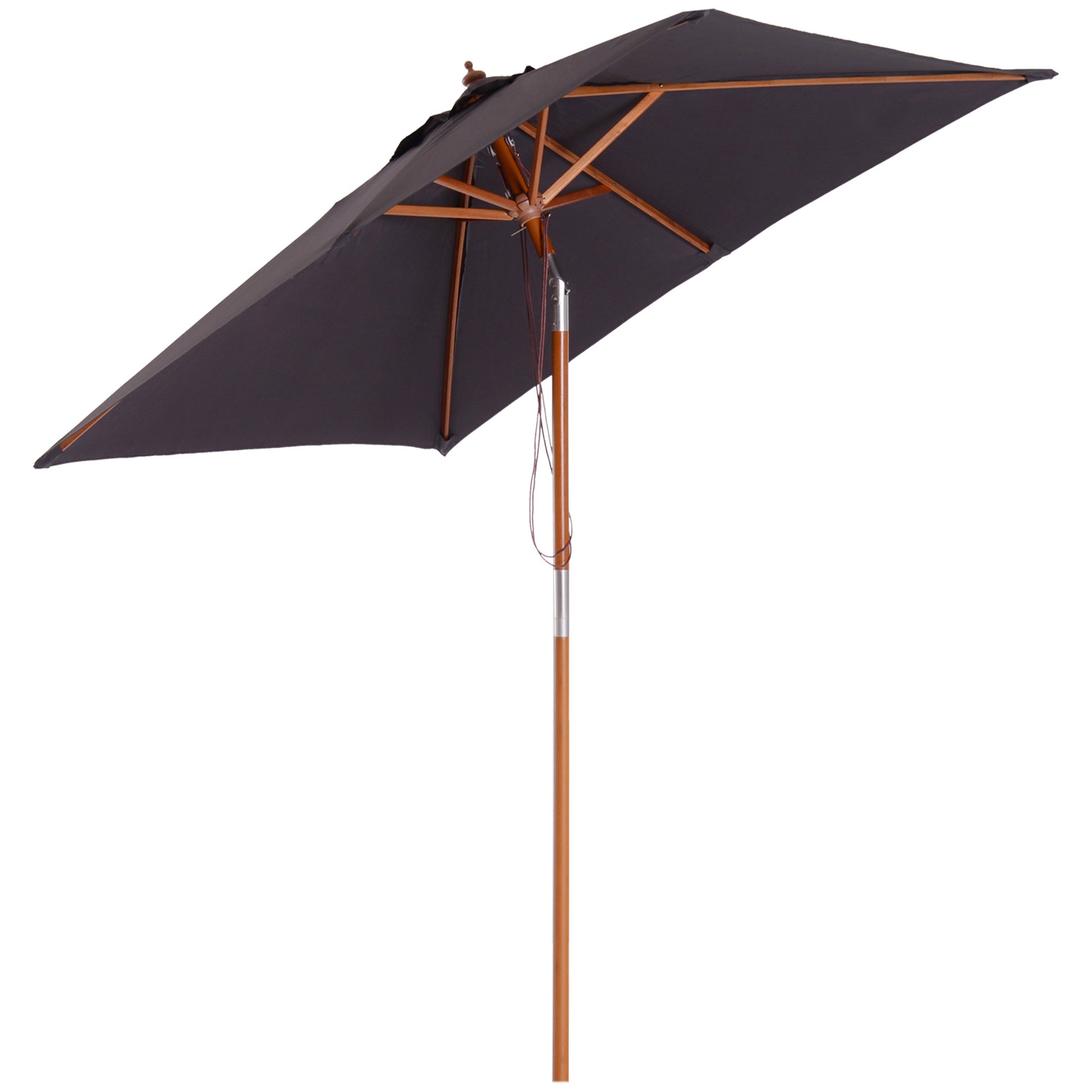Outsunny Sombrilla Terraza Exterior 200x150 Cm Con Ángulo Ajustable Gris Oscuro_0