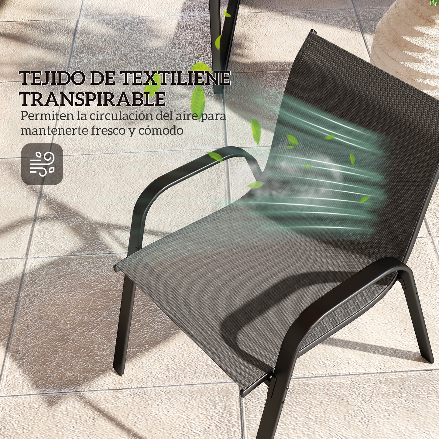 Outsunny Conjunto De Jardín Exterior De 4 Piezas Negro_5