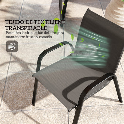Outsunny Conjunto De Jardín Exterior De 4 Piezas Negro_5