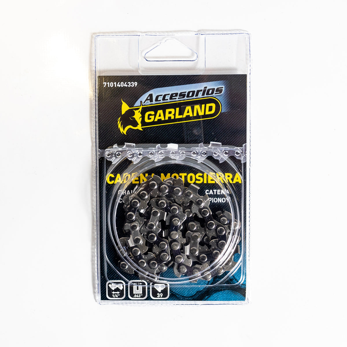 Garland - 7101404339 Accesorio Para Motosierras - Cadena Cortada De 39 Eslabones Con Paso De 1/4" Mini Y Espesor De 0.043" (1,1 Mm.)_0