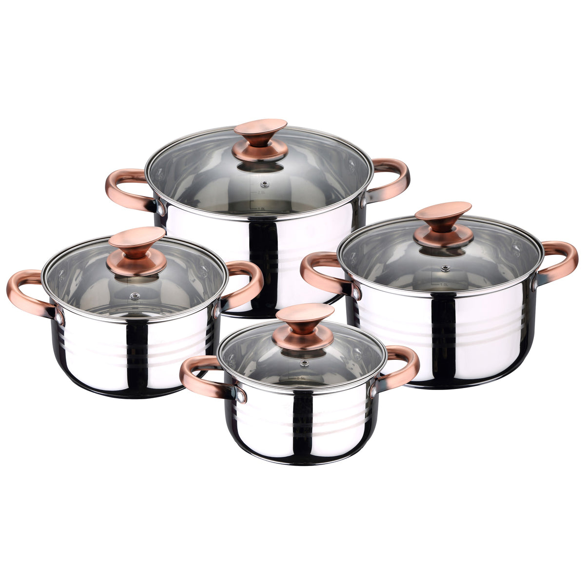 Bateria 8pc Acero Inoxidable Apta Para Inducción Colección San Ignacio Premiunona_0
