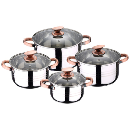 Bateria 8pc Acero Inoxidable Apta Para Inducción Colección San Ignacio Premiunona_0