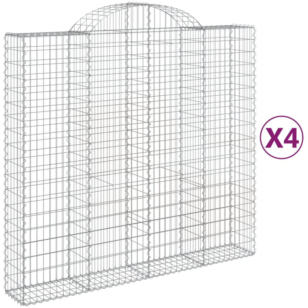 Cestas De Gaviones 4 Uds Forma De Arco Hierro 200x50x180/200 Cm_0