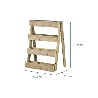 Jardinera Vertical Madera Tratada Exterior Stand Line Island KD 4B Hortalia_5