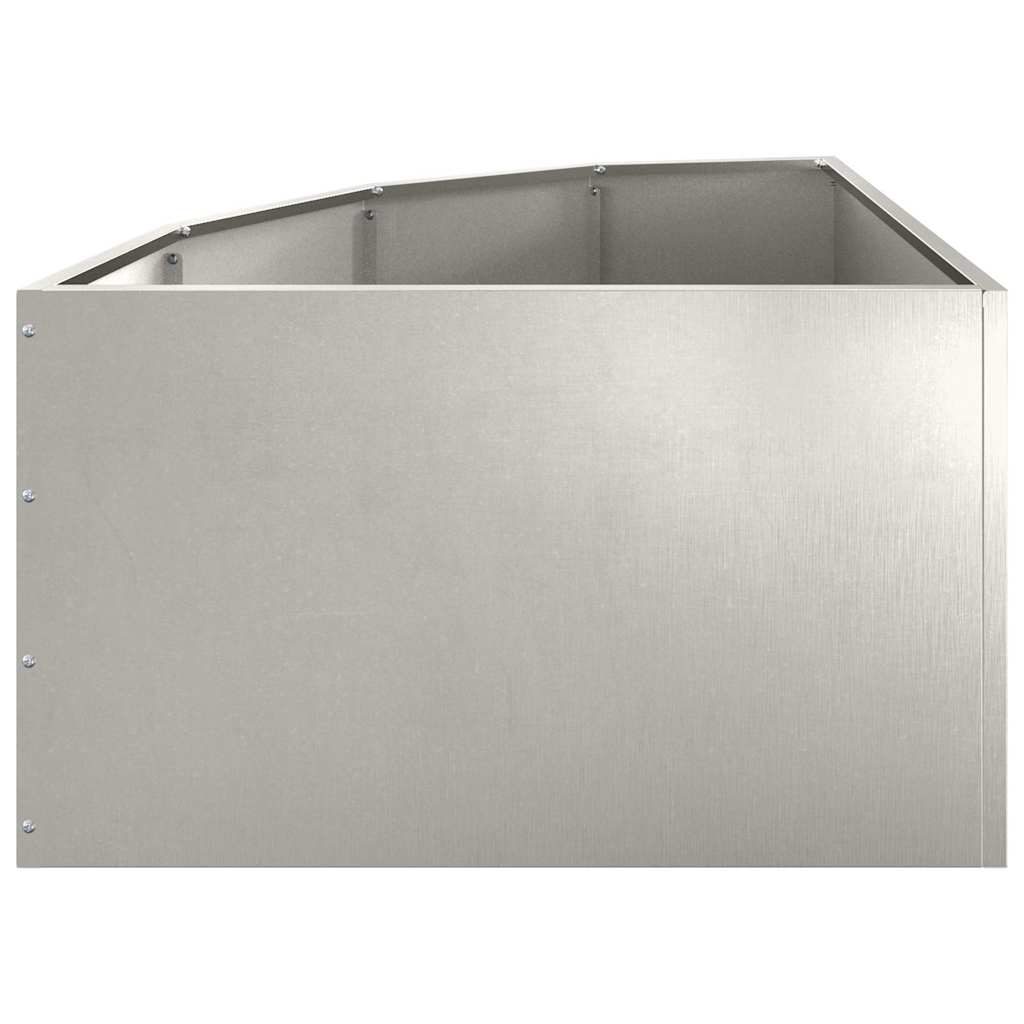 Macetero De Esquina Plateado 60 X 60 X 35 Cm Acero Inoxidable_5